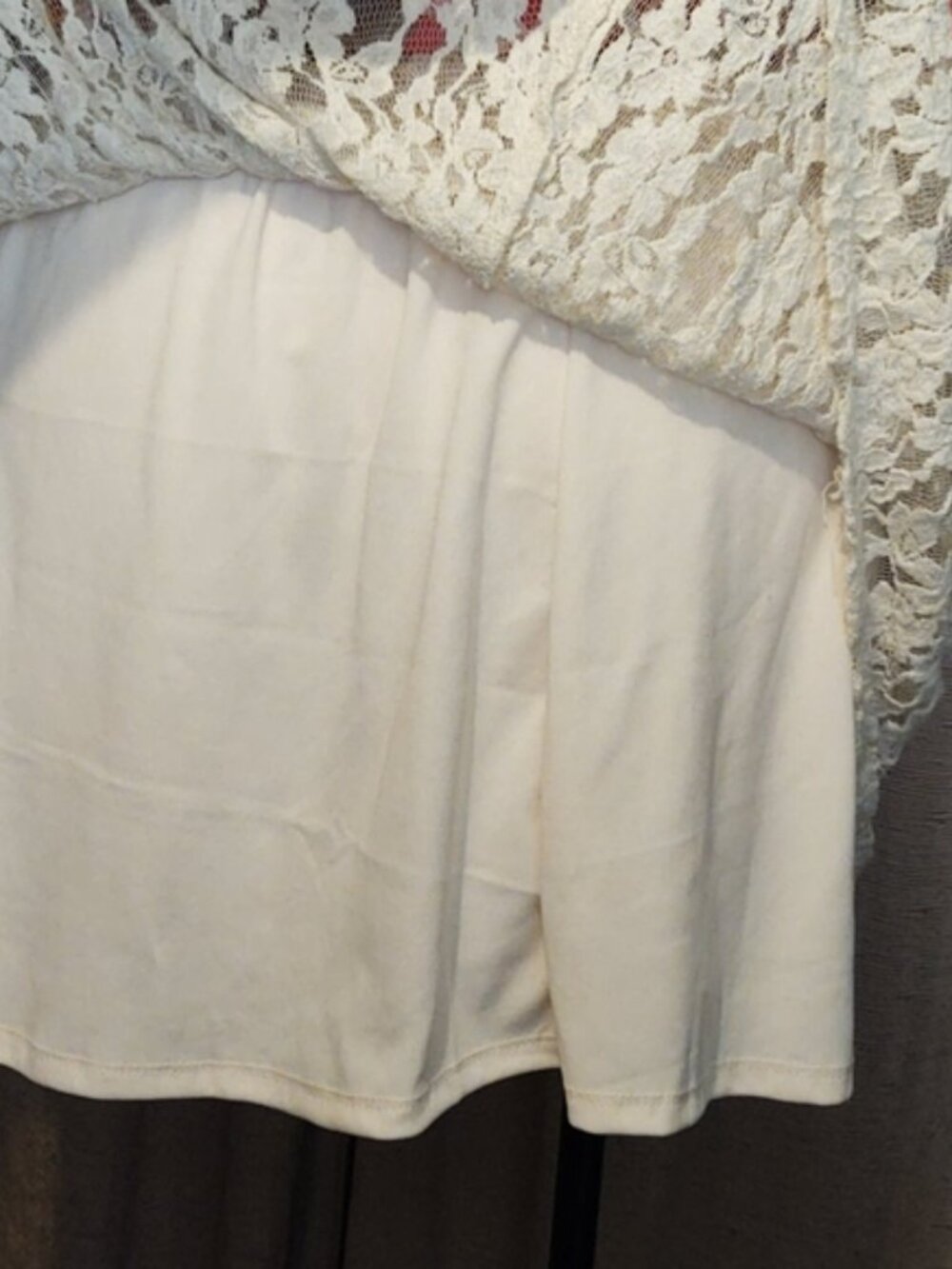 Deb Cream Lace Mini Skirt 2X - Picture 4 of 11
